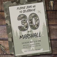 30th Birthday Fisherman Camouflage Woodland Rustic