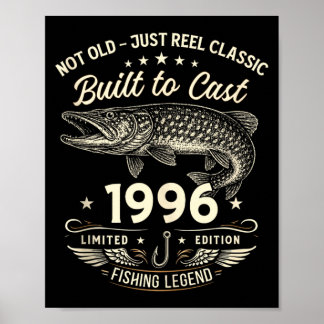 30th Birthday Fishing Gift Men Original 1996 Lied Poster
