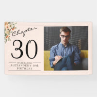 30th Birthday Floral Pink Photo