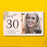 30th Birthday Floral Pink Photo Banner<br><div class="desc">Celebrate your loved one's birthday in style with a floral birthday banner featuring their favourite photo. Discover how this high-quality,  customisable banner can elevate any birthday celebration and create a lasting impression for the birthday honoree.</div>