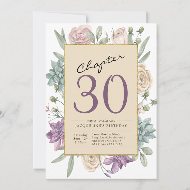 30th Birthday Floral Surprise Party Invitation (Front)