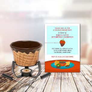 30th Birthday Fondue Dinner Party Invitations