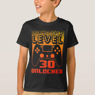 30th Birthday For Men Level 30 Unlocked Gamer 30 Y T-Shirt
