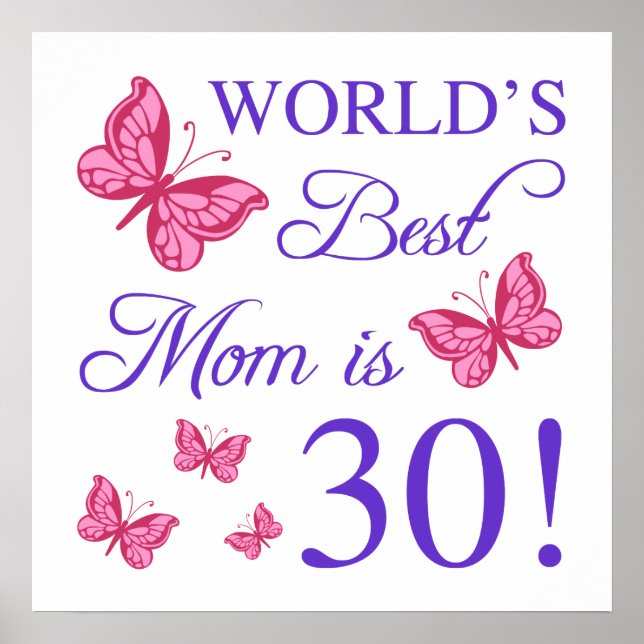 30th Birthday For Mum Poster (Front)