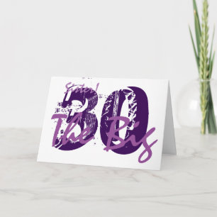 30th Birthday for sister, purple text on white. Card