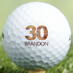30th Birthday Friend Gift Wood 30 Year Custom Name Golf Balls