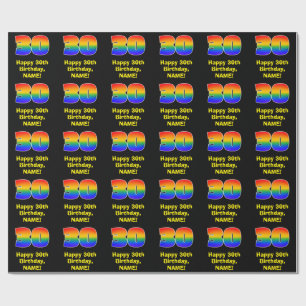 30th Birthday: Fun, Colourful Rainbow Inspired # 3 Wrapping Paper