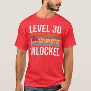 30th Birthday Gamer Birthday for Men Level 30 Unlo T-Shirt
