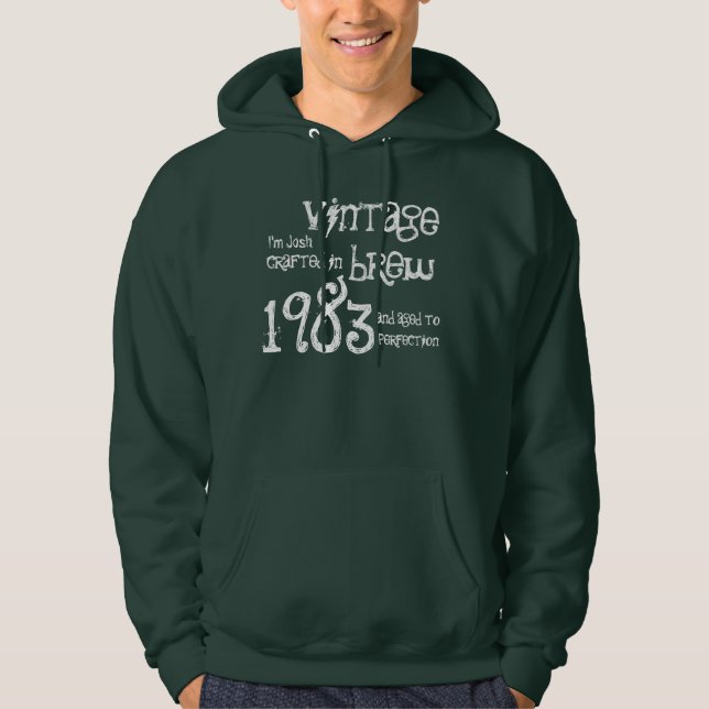 30th Birthday Gift 1983 Vintage Brew Name For Him Hoodie (Front)