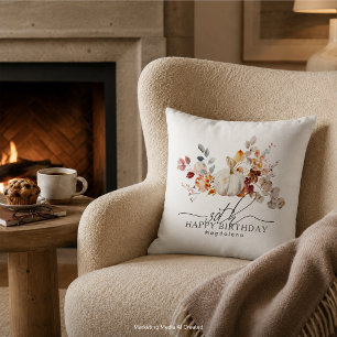 30th Birthday Gift White Pumpkin Fall Custom Cushion