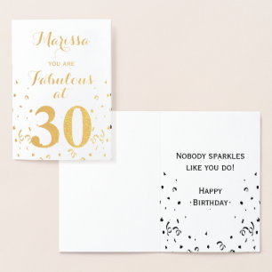 30th Birthday Gold Foil Fabulous at 30 Card