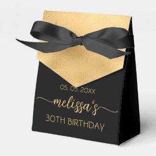 30th Birthday Gold Foil Monogram Name Script  Favour Box