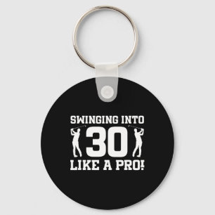 30th Birthday Golf 30 Years Old Golf Player Birthd Key Ring