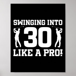 30th Birthday Golf 30 Years Old Golf Player Birthd Poster