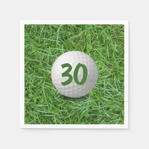 30th Birthday Golf Ball on Grass Napkins