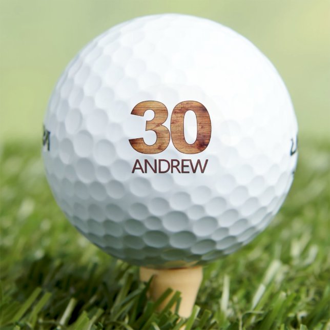 30th birthday golf balls 30 years golfer wood gift (Creator Uploaded)