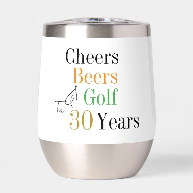 30th Birthday Golf Party Cheers Beers (Front)