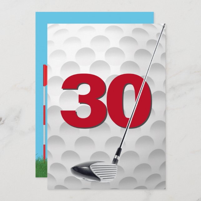 30th Birthday Golf Theme Party Invitation (Front/Back)