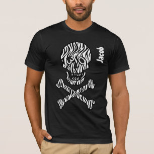 30th Birthday Goth Zebra Skull and Crossbones V01 T-Shirt