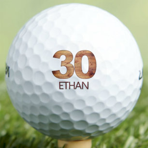 30th Birthday Grandson Gift Wood 30 Custom Name Golf Balls