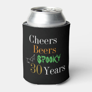 30th Birthday Halloween Spooky Cheers Beers Party Can Cooler