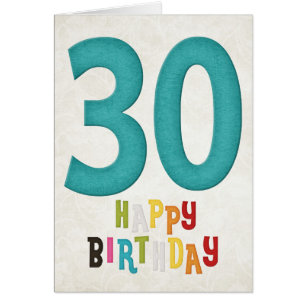 30th Birthday Happy Birthday Card Design 3