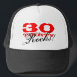30th Birthday hat | Thirty Rocks!<br><div class="desc">30th Birthday hat | Thirty Rocks! Personalizable age number. Cool thirtieth bday gift idea for brother,  sister etc.</div>