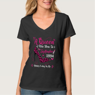 30th Birthday High Heel A Queen Was Born In Septem T-Shirt