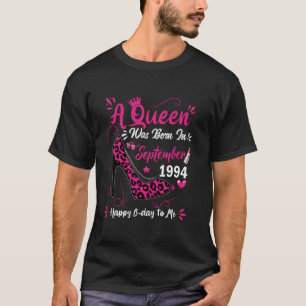 30th Birthday High Heel A Queen Was Born In Septem T-Shirt