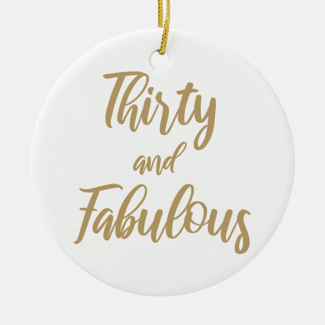 30th Birthday Humour Ceramic Tree Decoration (Front)