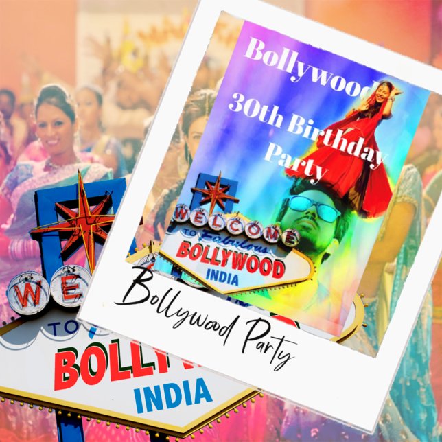 30th Birthday Indian Bollywood Colourful Party Invitation (Creator Uploaded)