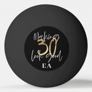 30th birthday initials personalised favour gift ping pong ball