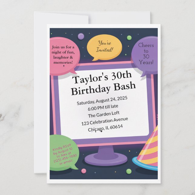 30th Birthday Invitation (Front)