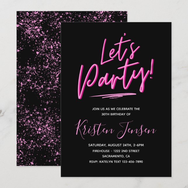 30th Birthday Invitation | 30th Birthday Party (Front/Back)