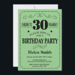30th Birthday Invitation Black and Green<br><div class="desc">30th Birthday Invitation Black and Green Typography. Black and Green Background. Adult Birthday. Male Men or Women Birthday. Kids Boy or Girl Lady Teen Teenage Bday Invite. 13th 15th 16th 18th 20th 21st 30th 40th 50th 60th 70th 80th 90th 100th. Any Age. For further customisation, please click the "Customise it"...</div>