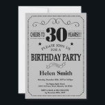 30th Birthday Invitation Black and Silver Grey<br><div class="desc">30th Birthday Invitation Black and Silver Grey Typography. Black and Silver Grey Grey Background. Adult Birthday. Male Men or Women Birthday. Kids Boy or Girl Lady Teen Teenage Bday Invite. 13th 15th 16th 18th 20th 21st 30th 40th 50th 60th 70th 80th 90th 100th. Any Age. For further customisation, please click...</div>