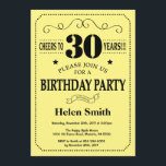 30th Birthday Invitation Black and Yellow<br><div class="desc">30th Birthday Invitation Black and Yellow Typography. Black and Yellow Background. Adult Birthday. Male Men or Women Birthday. Kids Boy or Girl Lady Teen Teenage Bday Invite. 13th 15th 16th 18th 20th 21st 30th 40th 50th 60th 70th 80th 90th 100th. Any Age. For further customisation, please click the "Customise it"...</div>
