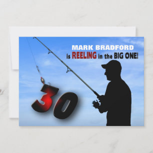 30TH Birthday Invitation - Fishing/Reeling In