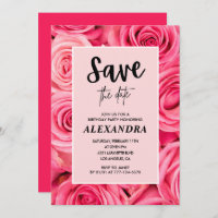 30th birthday invitation Save the date Floral Rose