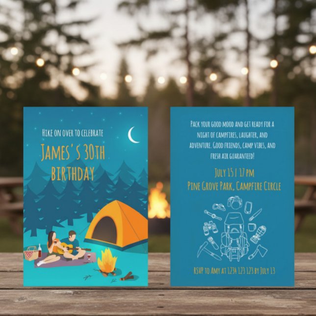 30th Birthday Invitation with Tourist Camp (Creator Uploaded)