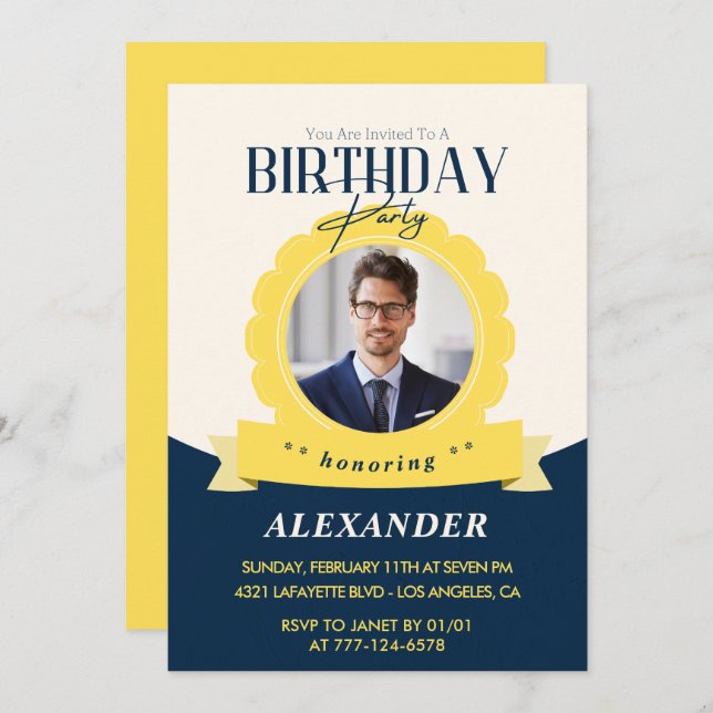30th birthday invitations for him Men Badge Photo (Front/Back)