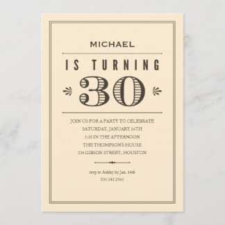 30th Birthday Invitations for Men
