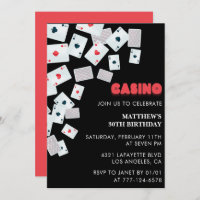 30th birthday invitations Men Poker Casino Vegas