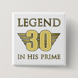 30th Birthday Legend 15 Cm Square Badge