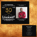 30th Birthday Legendary Black Gold Retro Flyer<br><div class="desc">Celebrate the golden age of your loved one's life with this budget-friendly 30th birthday invitation flyer! Featuring a vintage-style design, this invite will be the perfect way to commemorate turning 30. Customise with a special photo of your loved one and your own special message, and let your guests know it's...</div>