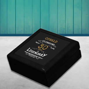 30th Birthday Legendary Black Gold Retro Gift Box