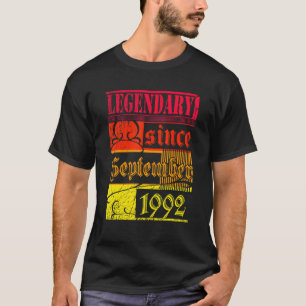 30th Birthday Legendary Since September 1992 Vinta T-Shirt
