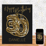 30th Birthday Leopard Print Gold Foil Balloons Card<br><div class="desc">Personalised 30th birthday card with animal print foil balloons in black and gold. The trendy leopard print balloons are framed with black and gold confetti and Happy Birthday is hand lettered in gold. The template is ready for you to personalise the front of the card and add a message inside...</div>