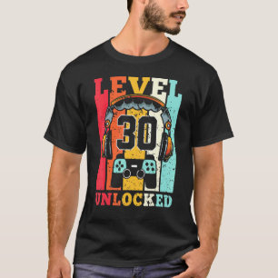 30th Birthday Level 30 Unlocked Video Gamer Boys M T-Shirt