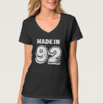 30th Birthday Made in 92 Typography Black T-Shirt<br><div class="desc">Get ready to celebrate turning 30 with this MADE IN 92 30th birthday t-shirt.</div>